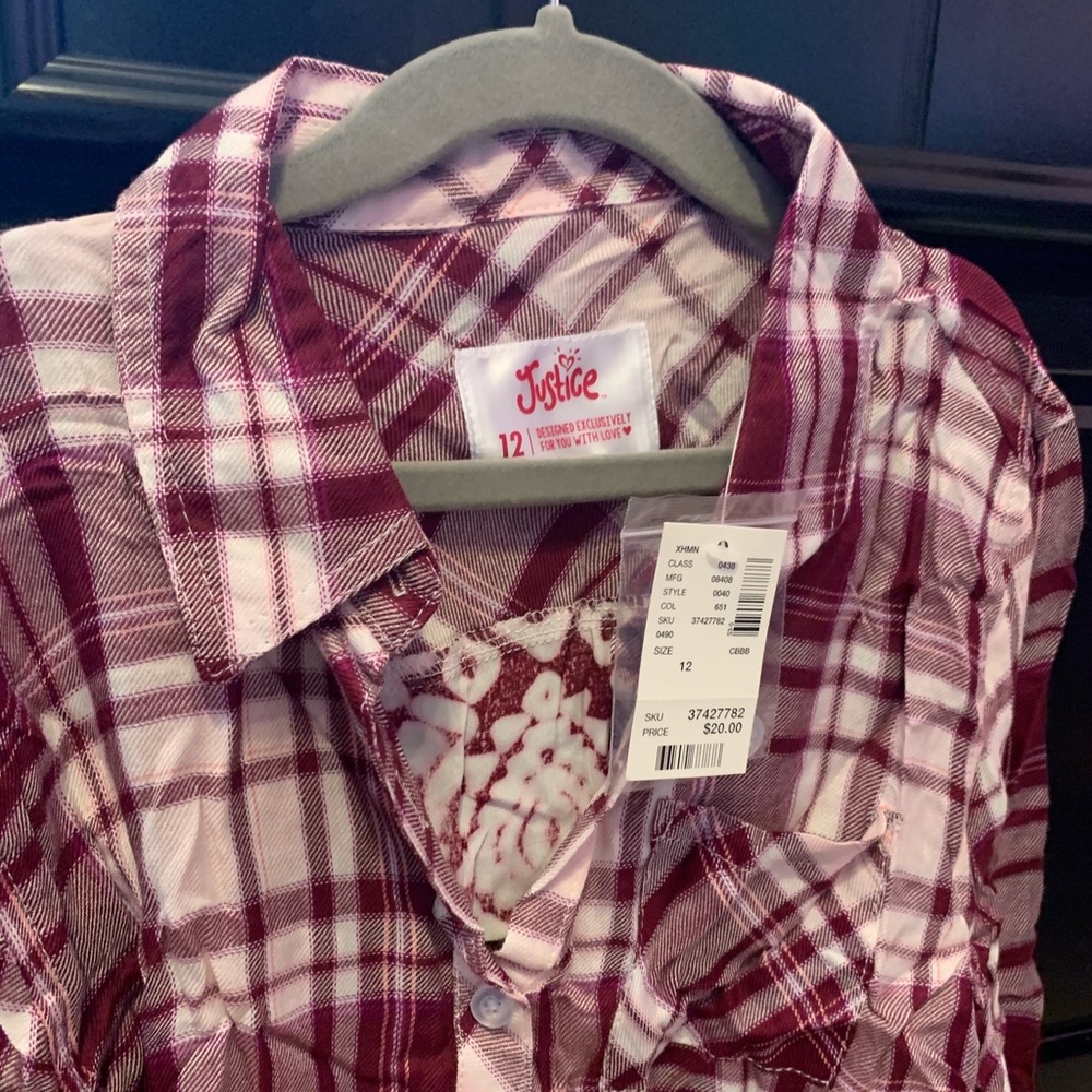 Justice plaid shirt